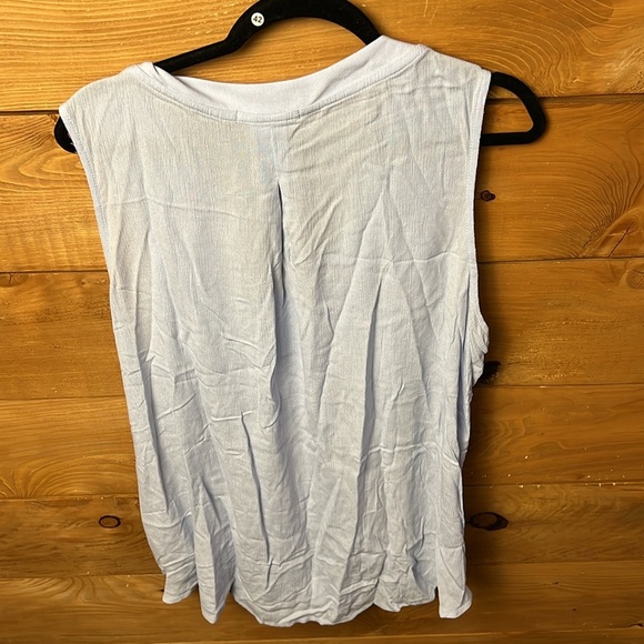 Gibson womens blouse tank‎ Look High Low 1X summer sleeveless blue lightweight - Picture 9 of 9